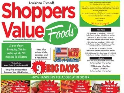 shoppers value foods menu.